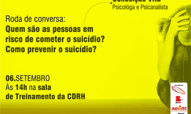 Setembro Amarelo: ADUSC apoia atividades de conscientização na UESC