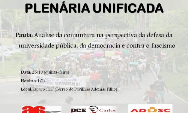 PLENÁRIA UNIFICADA DOS TRÊS SEGMENTOS