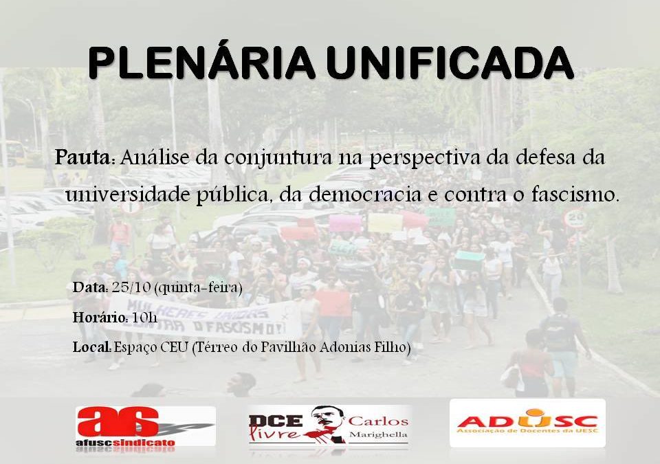 PLENÁRIA UNIFICADA DOS TRÊS SEGMENTOS