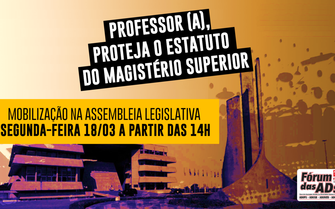Proteja o Estatuto do Magistério Superior! Participe da mobilização na segunda-feira (18)