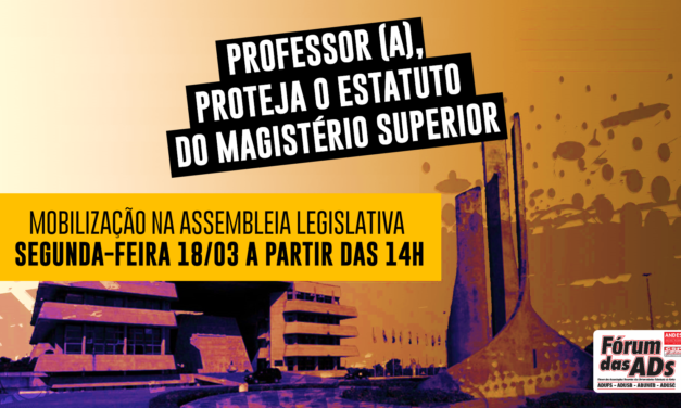 Proteja o Estatuto do Magistério Superior! Participe da mobilização na segunda-feira (18)