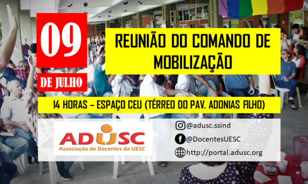 Diretoria da ADUSC convida docentes a compor comando de mobilização