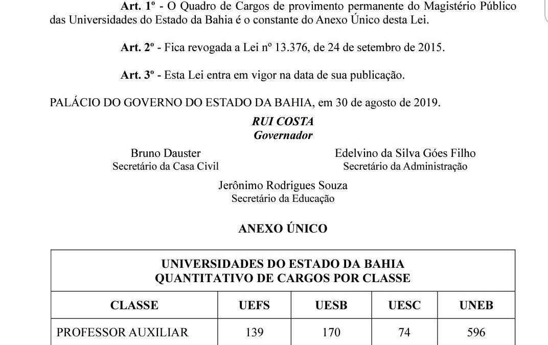 Conquista da Greve: Governo sanciona novo quadro de vagas docente
