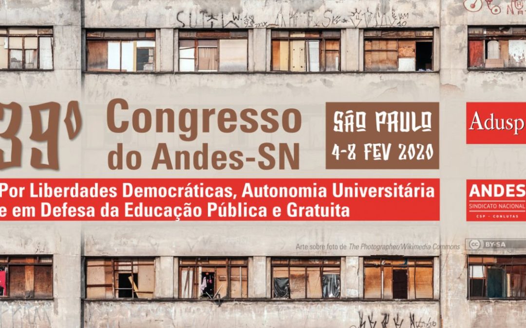 39º Congresso do ANDES-SN será realizado em São Paulo de 4 a 8 de fevereiro