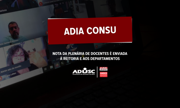 Nota da Plenária de docentes é enviada à Reitoria da UESC