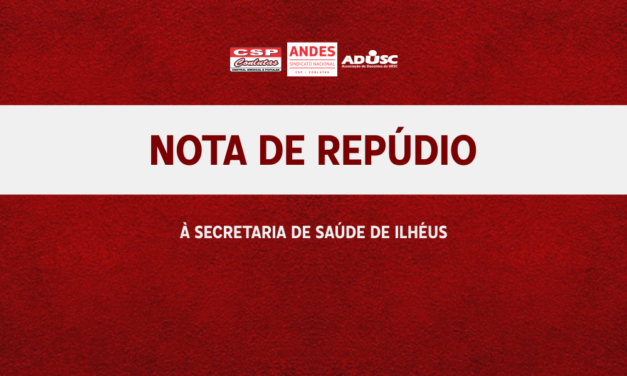 Nota de Repúdio à Secretaria de Saúde de Ilhéus