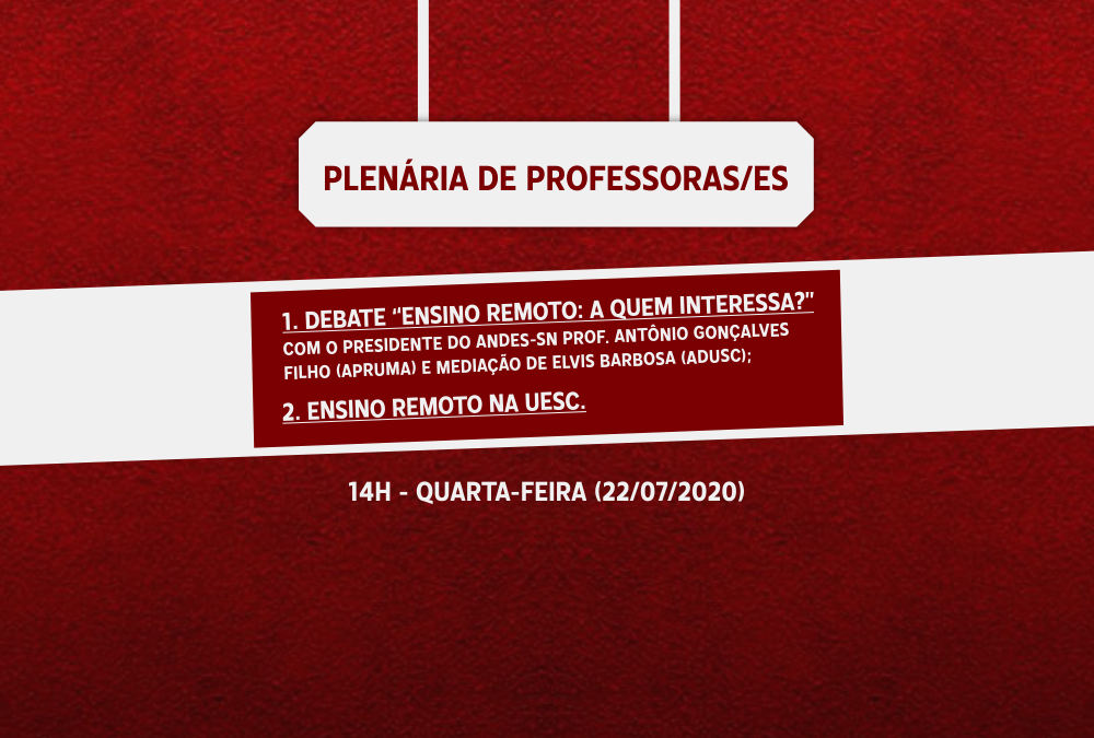 ADUSC convoca categoria para plenária sobre ensino remoto