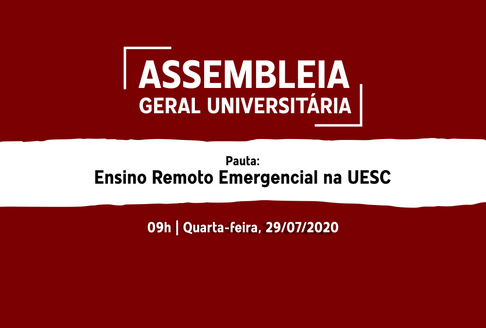 Assembleia unificada discutirá ensino remoto na UESC