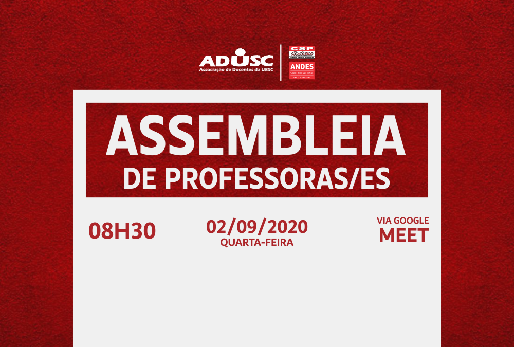 ADUSC convoca professores para assembleia extraordinária
