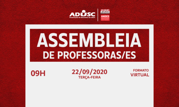 ADUSC convoca assembleia sobre o 9º CONAD