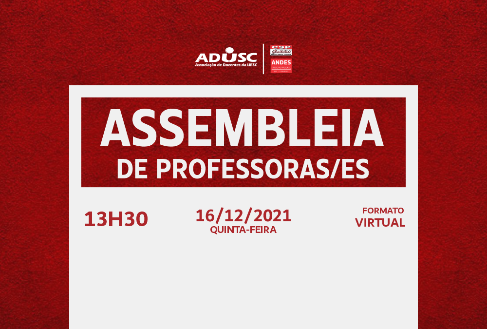 ADUSC convoca categoria para Assembleia Extraordinária