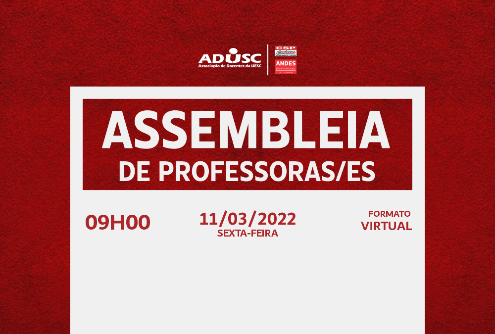 ADUSC convoca categoria para Assembleia Extraordinária