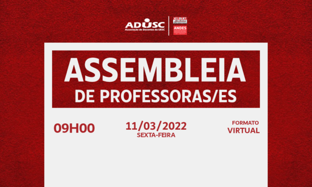 ADUSC convoca categoria para Assembleia Extraordinária