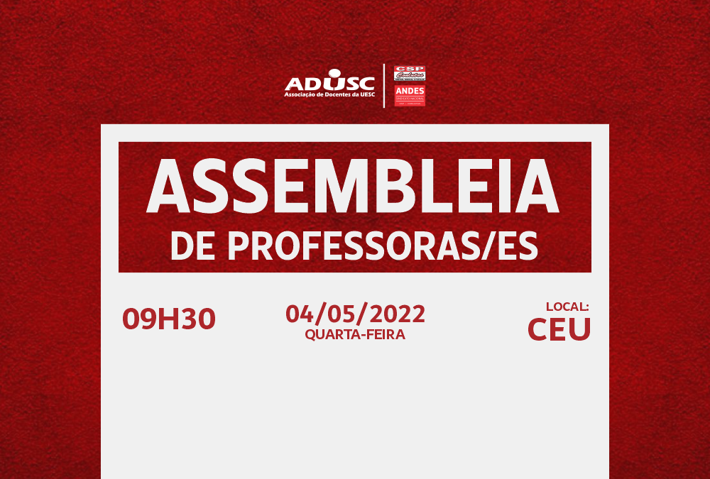 Assembleia fará alterações necessárias no Regimento da ADUSC