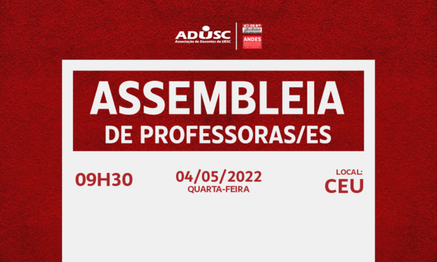 Assembleia fará alterações necessárias no Regimento da ADUSC