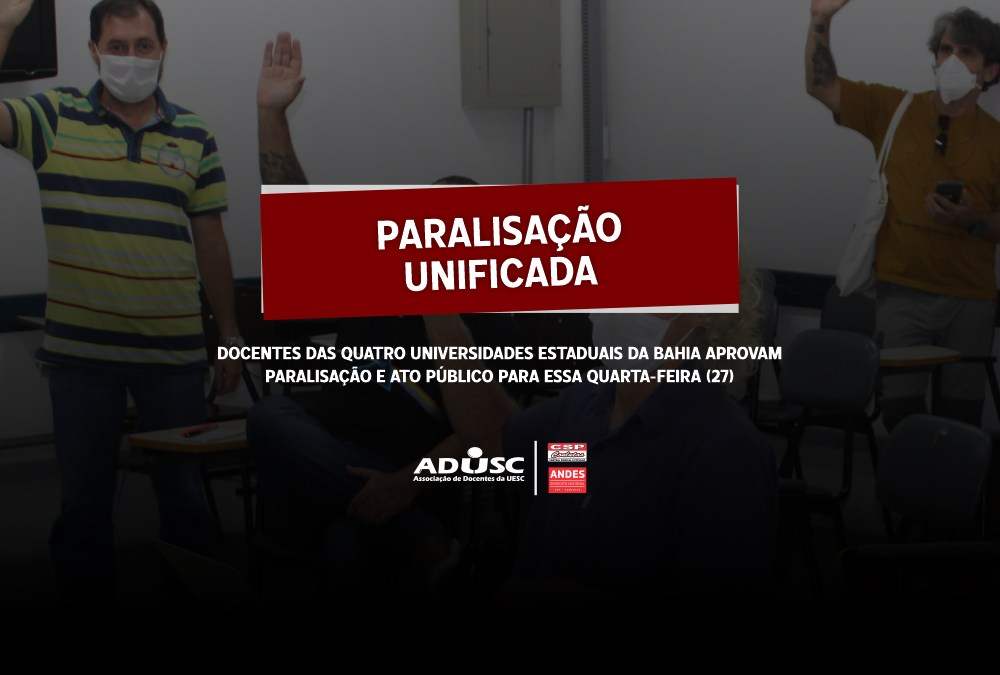 Docentes aprovam paralisação para quarta-feira (27)