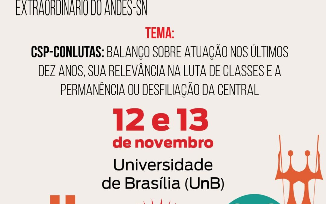 Contribuições ao Caderno de Textos do 14º Conad Extraordinário podem ser enviadas até 14/10