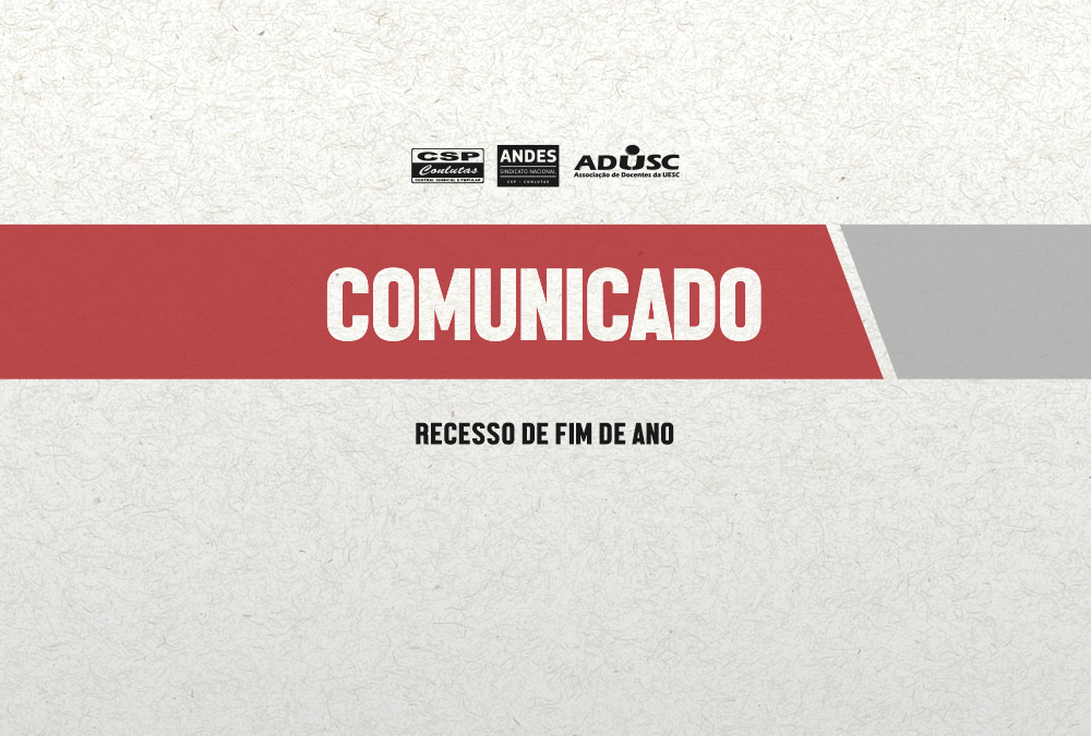 Comunicado: Recesso de fim de ano