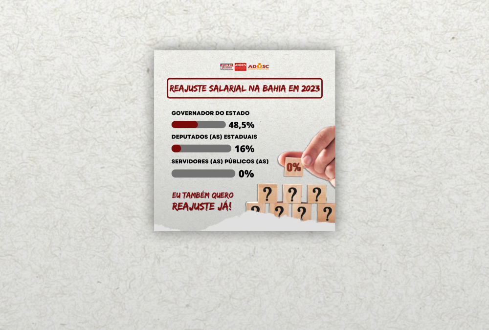 ONDE ESTÁ O REAJUSTE SALARIAL NA BAHIA ?