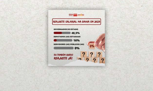 ONDE ESTÁ O REAJUSTE SALARIAL NA BAHIA ?