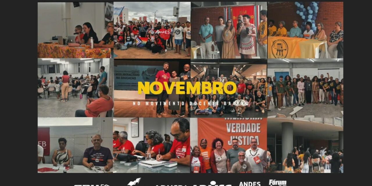 RETROSPECTIVA DO MÊS DE NOVEMBRO NO MOVIMENTO DOCENTE BAIANO