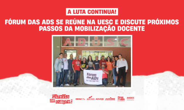Fórum das ADs se reúne e discute próximos passos da mobilização docente