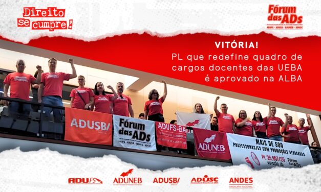 Vitória! PL que redefine quadro de cargos docentes das UEBA é aprovado na ALBA