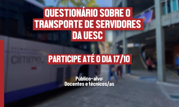 Questionário sobre o transporte de servidores da UESC segue aberto até o dia 17/10