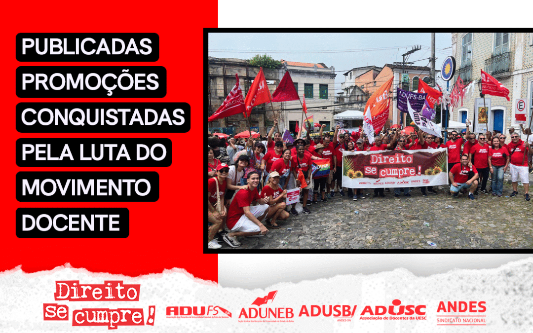 PUBLICADAS PROMOÇÕES CONQUISTADAS PELA LUTA DO MOVIMENTO DOCENTE
