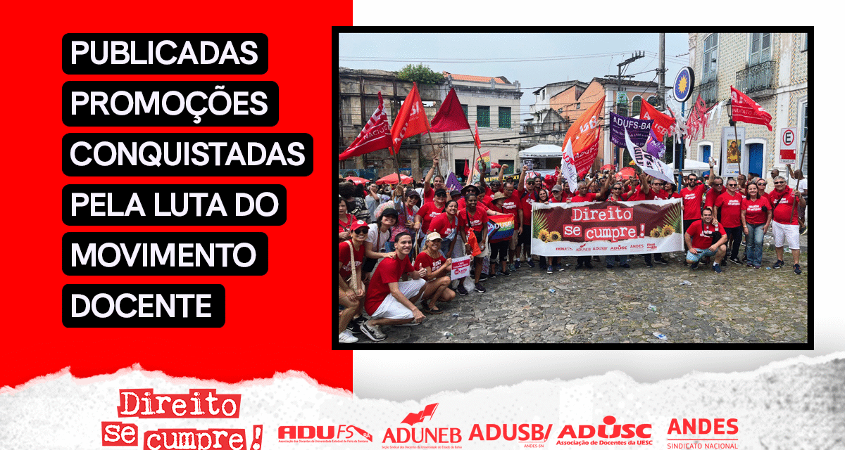 PUBLICADAS PROMOÇÕES CONQUISTADAS PELA LUTA DO MOVIMENTO DOCENTE