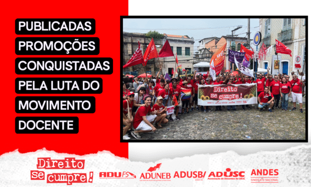 PUBLICADAS PROMOÇÕES CONQUISTADAS PELA LUTA DO MOVIMENTO DOCENTE