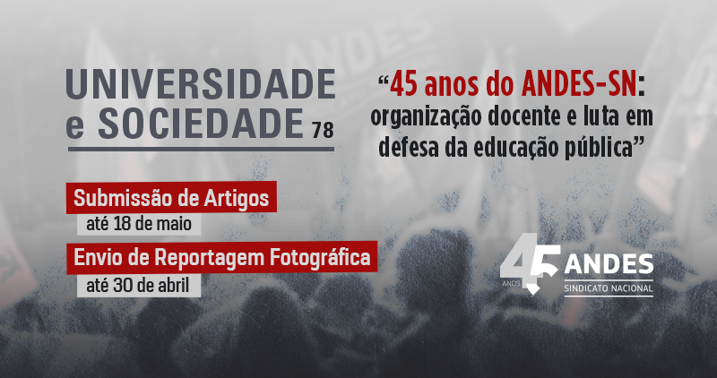 Revista Universidade e Sociedade anuncia prazos para Edição 78