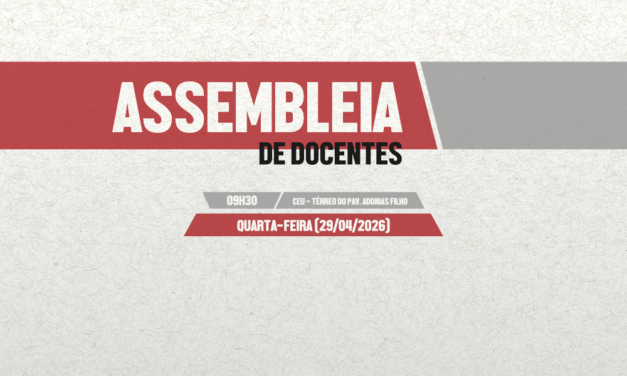 ADUSC convoca categoria para Assembleia na quarta-feira (29)