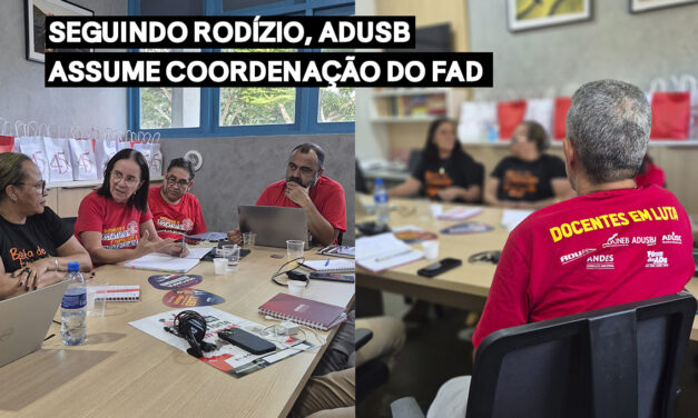 Seguindo rodízio, ADUSB assume coordenação do FAD